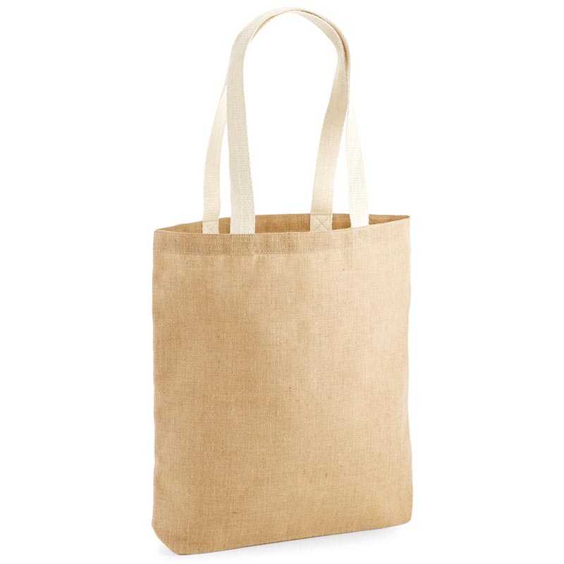 Unlaminated jute tote - Navy/ Natural One Size